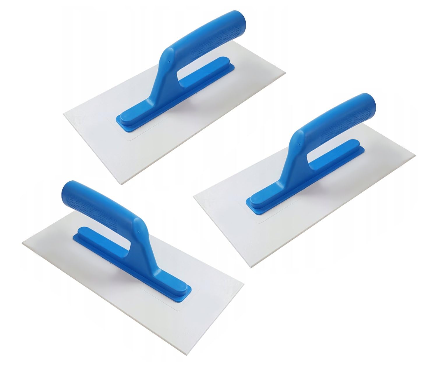 3 x Plastic Trowel ABS 11" Rendering Texturing Top Coat Cement Float Trowel 280 x 140 x 3 mm (Blue)