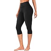 YEOREO Womens Workout Capri Leggings 17" No Front Seam High Waisted Hidden Scrunch Gym Yoga Pants