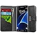 Galaxy S7 Edge Case, [Wallet Case] SupcaseKickStand Samsung Galaxy S7 Edge Case 2016 Release [Kickstand] Leather Cover with Credit Card ID Holders (Black)