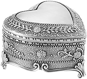 Heart Shaped Jewelry Box Engraved With Beautiful Patterns