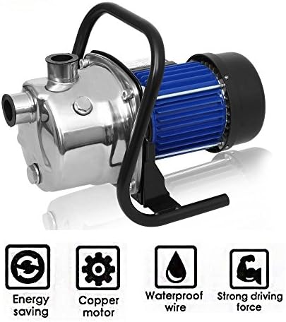 1.6HP Stainless Shallow Well Pump Booster Sprinkling Garden Yard Pump, High Capacity Automatic ON/OFF Water Removal Pool Cover Pump[US STOCK]