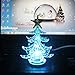USB Christmas tree Mini Christmas Tree Small christmas tree Colorful christmas tree Mini 7 Colors Fiber Optic Seasonal Decorative Christmas Tree(Color Changing) (Plastic)