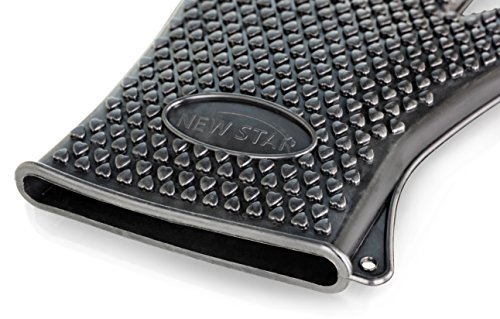 New Star Foodservice 32383 Commercial Grade Silicone Oven Mitts, Black, Set of 2