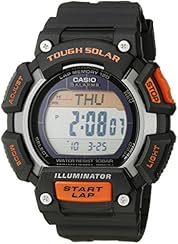 Casio Men's STL-S110H-1ACF Tough Solar Runner Digital Black and Orange Watch