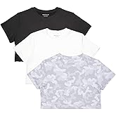 MAX ALLIE Women's Ultra Soft Cropped T Shirt Crew Neck Tees Casual Loose Fit Basic Lightweight