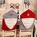 CheeseandU Christmas Chair Covers Set of 2, Red Grey Santa Claus Hat with White Beard Slipcovers Suits Chair Back Cover Kitchen Dining Room Hotel Xmas Holiday Party Decor,Red&Grey
