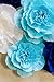 KEY SPRING Paper Flower Decorations (Navy Blue, Light Blue, White, Set of 7), Large Paper Flowers for Wedding, Nursery Wall Decoration, Baby Shower, Bridal Shower