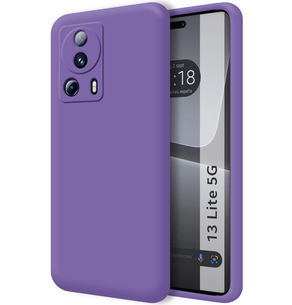 Tumundosmartphone Silicone Liquid Ultra Soft Case for Xiaomi 13 Lite 5G Purple