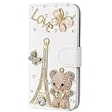 iPhone 6S Case,iPhone 6 Case,Hundromi iphone 6/6S Luxury 3D Bling Crystal Rhinestone Wallet Leather Purse Flip Card Pouch Stand Cover Case for iPhone 6/6S(4.7-inch)(bear)