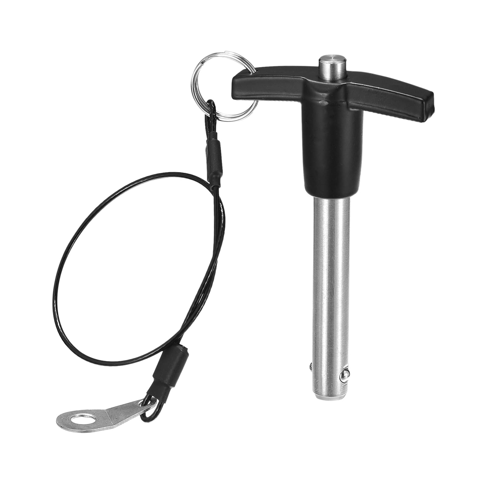 DTGN 10mmx50mm(DxL) T Handle Quick Release Pin - Good for Quickly Connecting and Hooking Up Components - 304 Stainless Steel Ball Locking Pin with Push Button - Black/Silver