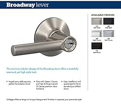 SCHLAGE F51A BRW 622 COL Broadway Lever with