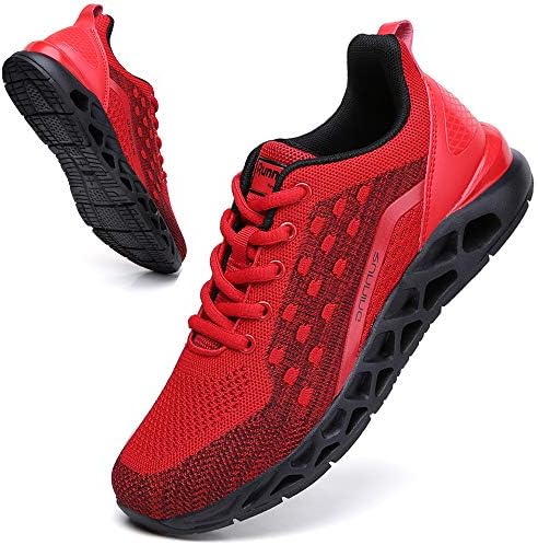 スポーツスニーカー メンズ メッシュ 通気性 ファッション ユース ビッグボーイズ トレイル ウォーキングシューズ ブラック ホワイト レッド Us サイズ 10 カラー
