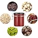 Airtight Coffee Container Storage Canister,Stainless Steel Coffee Beans Ground for Fresher Container Built-in One Way Valve (Red, 16oz)