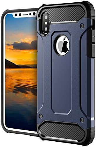 iPhone X Case, iPhone 10 Case, Hoofur Dual Layer Hybrid Sturdy Armor High Impact Resistant Protective Cover Case for Apple iPhone X/10 (2017) (Navy Blue)