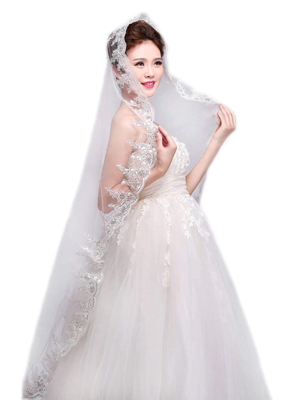 Yean Bridal Veil Wedding Cathedral Veils Accessories With Sequins