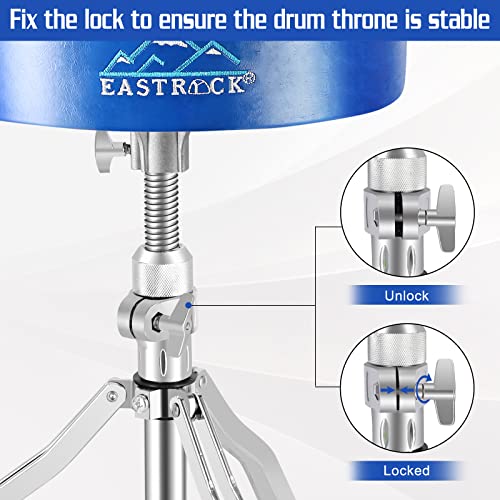 EASTROCK Drum Throne Drum Chair Drum Stool Seat Adjustable Height