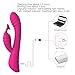 Utimi Rabbit Vibrator 9-frequency Silicone Rechargeable G-spot and Clitoral Stimulator with Double Motors