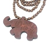 Baoyi Jewelry Wood Necklace Animal Pendant Wooden Hip-hop Bead Chain Good Wood Style for Men