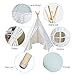 JOYNOTE Teepee Kids Tent with Thick Mat & Carry Case & Decorations Star Stickers & Flag - 5 Wooden Poles Canvas Tipi (White)