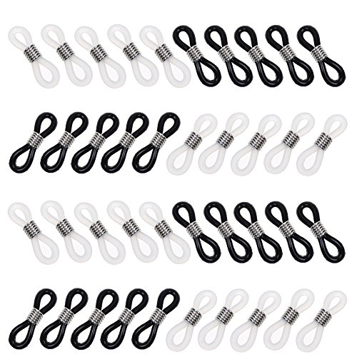 BCP 20PCS Black Color+20PCS Clean Color Ends for Eyeglass Chain/Holder/Retainer