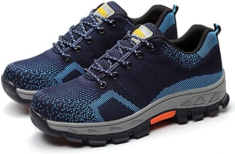 Dopievel Steel toe cap Safety shoes protective shoes ventilation shoes Industrial and Construction Shoe (10.5B(M)US, Blue)