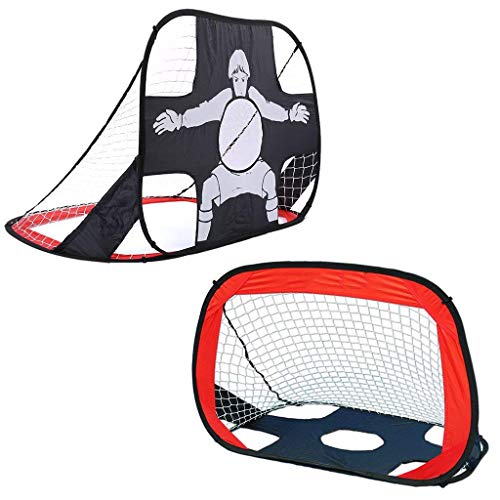 porayhut 2 in 1 Pop Up Kids Soccer Goal,Portable Kids Soccer Net, Easy Score Football Set Indoor/Outdoor Shooting Practice- Goal for Backyard Play with Round Zipper Carry Bag