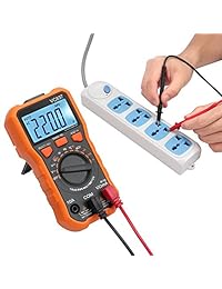 Neoteck - Multímetro digital de bolsillo multi comprobador de 2000 contadores de rango automático, medidor de voltaje de diodo, medidor de corriente continua de resistencia, comprobador de continuidad audible con pantalla LCD retroiluminada, talla C