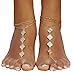 Women's Lady's 2 Piece Golden Multi Layer Foot Chain Anklet Barefoot Sandals Beach Foot Jewelry
