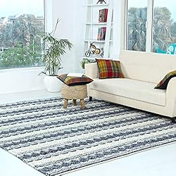 STAR IMPEX Area Rug Hand Woven Wool & Cotton