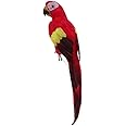 EBTOYS Artificial Birds Lifelike Feathered Birds Christmas Model Artificial Birds Lifelike Feathered Tree Craft - Parrot (Red)
