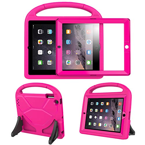 LTROP iPad 2 3 4 Kids Case - Light Weight Shock Proof Handle Friendly Convertible Stand Kids Case with Bulit in Screen Protector for iPad 2, iPad 3rd Generation, iPad 4th Generation,Rose