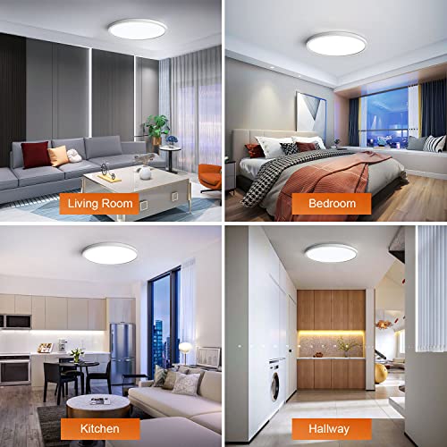 24w Flush Mount Ceiling Light 2 Pack, 9 Inch Ultra-Thin Ceiling Light Daylight, Round Flat Panel Light, Surface Mount Ceiling Light Fixture for Hallway, Bedroom, Kitchen