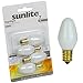 Sunlite 7C7/WH/CD4 Incandescent 7-Watt, Candelabra Based, C7 Night Light Bulb, White