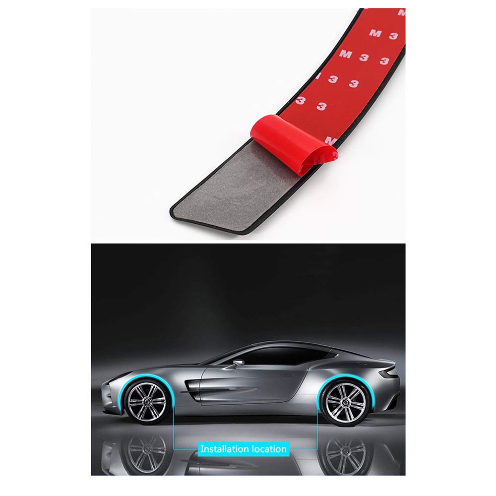 Black Straight LEIWOOR Car Wheel Wells Fender Eyebrow Edge Trim