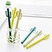 Cactus Ballpoint Pen 11PCS Cute Cool Pens Stationery Set Black Ink Writing Pens with Cactus Canvas Pen Case Pencil Bag Notes Sticker for School Office Home Supply Gift