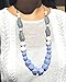 Baby Teething Necklace for Mom: Silicone Baby Teether Necklace for Teething Pain Relief in Babies & Toddlers| Sturdy & Stylish Chewable Necklace for Boys & Girls| Great Gift (Blue/Marble/Grey/Marble)