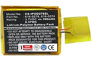XSPLENDOR XPS Replacement Battery Compatible with Apple iPod Shuffle G2 1GB iPod Shuffle G3 Apple 616-0274 616-0278