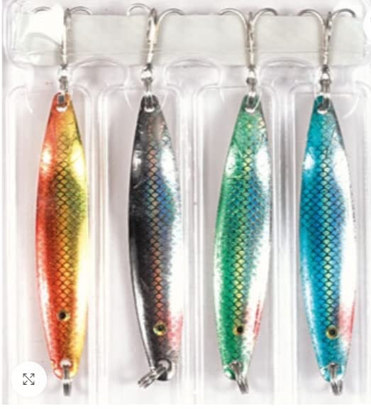 FFT® 4 x 28g SLIMLINE SPINNER LURE SEA PIER BOAT MACKEREL COD BASS FISHING