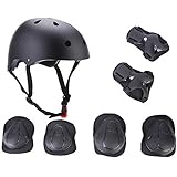 Elesky Christmas Gift Kids Youth Adjustable Sports Protective Gear Set Safety Pad Safeguard (Helmet Knee Elbow Wrist) Roller Bicycle BMX Bike Skateboard Hoverboard and Other Extreme Sports Activities