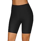 Lecieldusoir Women's Swim Shorts High Waisted Board Shorts UPF 50+ Bathing Trunks Swimsuit Boyshorts Bottoms