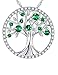 The Tree of Life Necklace Created Emerald Sterling Silver Jewelry Birthday Gift for Her