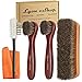 Shoe Shine Brush Kit Has Full-Size Horsehair Brush, Applicator and Suede Brushes, Large Buffing Cloth
