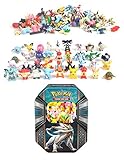 24 Pokemon Minifigures With Included Storage Tin - Premium Pokemon Toys - Perfect Cake Toppers or Party Favors - Find Your Favorite Characters in This Minifigure Variety Pack - Pikachu in Every Pack