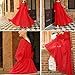 BUENOS NINOS Women's Long Sleeve Crew Neck Loose Chiffon Long Maxi Dress with Belt Red S
