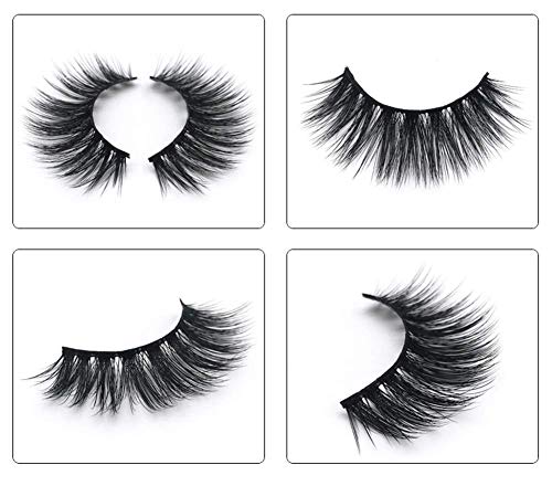 Professional 5 Pack Faux 3D Mink Eyelashes Thick Long Multilayer Fluffy False Eyelashes With Free Precision Eyelashes Clip glue (5 pairs) - Thumbnail 2