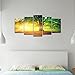 Formarkor Art Kx334 Canvas Print Green Forest Old Trees Sunshine Morning Forest Landscape Print On Canvas Giclee Artwork For Wall Decor Home Decor 5-piece