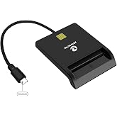 ZOWEETEK CAC Reader USB C DOD Military, Smart Card Reader for Windows Mac | Compatible Windows 10/11, Mac OS, Type C Interface, for PIV/CAC, Not compatible iPhone/iPad, Black, Plug and Play