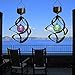 Clordeal Solar Powered Energy Saving Lamp LED Wind Chime Moving Rotating Colorful Color Changing Outdoor Stainless Spinner Hanging Spiral Garden Lawn Balcony Porch Window Decorative Light Lamp