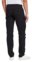 Plaid&Plain Men's and Women's Black Cargo Pants