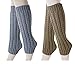 2 Pairs Womens Winter Warm Cable Knit Leg Warmers Knitted Crochet Long Knee Socks